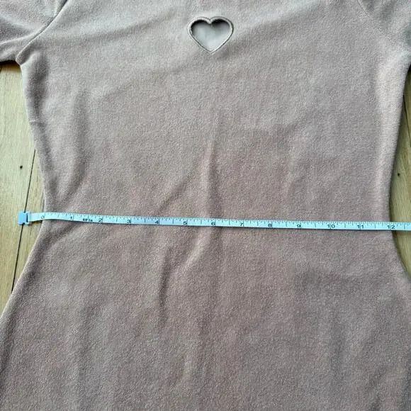 Saski Pink Blush Sweetheart Cut Out Terry Cloth Mini Dress Size XS NWOT - Picture 10 of 12